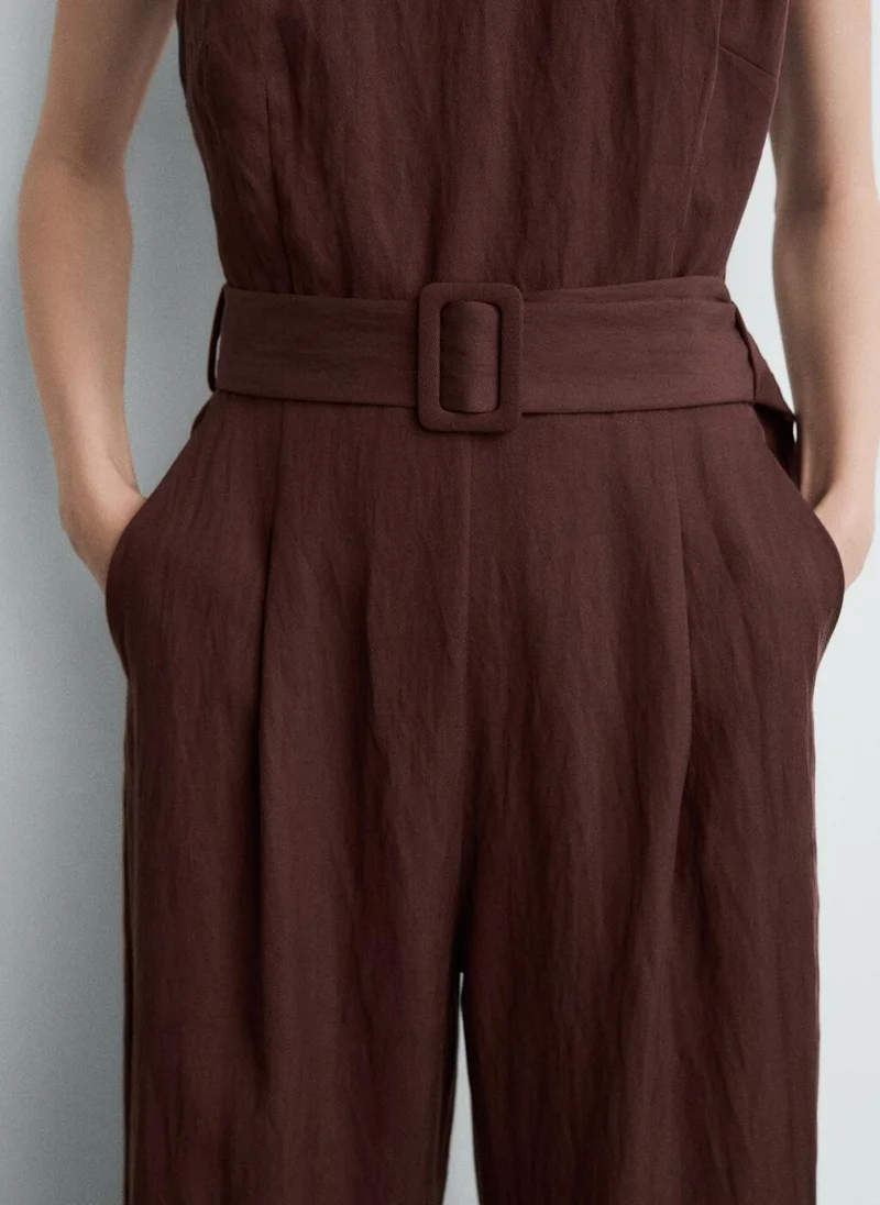 Mango  Lyocell jumpsuit with belt for Women | Best Price UAE